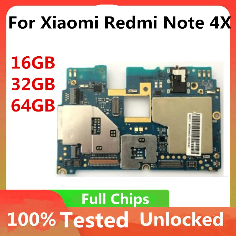 Оригинальная разблокированная материнская плата для Xiaomi Redmi Note 4X 4 16 ГБ 32 64 с