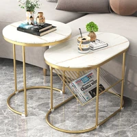 golden round living room coffee table dining luxury balcon design industrial table marble muebles auxiliares home furniture