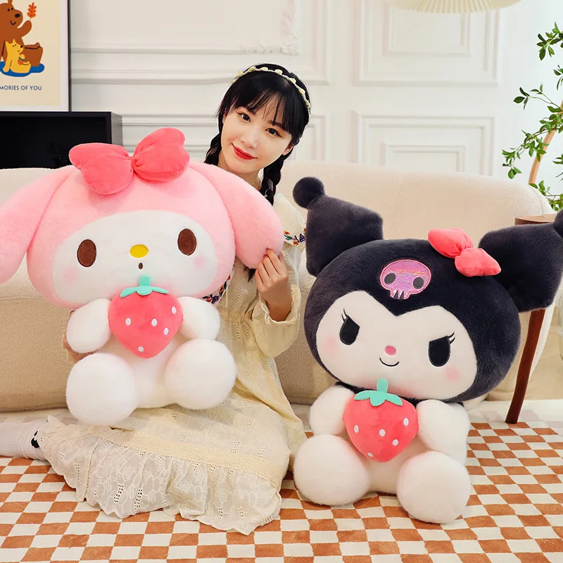

40-100 см Sanrio мультфильм Kuromi My Melody Cinnamoroll Клубника Большой размер Милая обнимающаяся плюшевая кукла игрушки для детей подарок