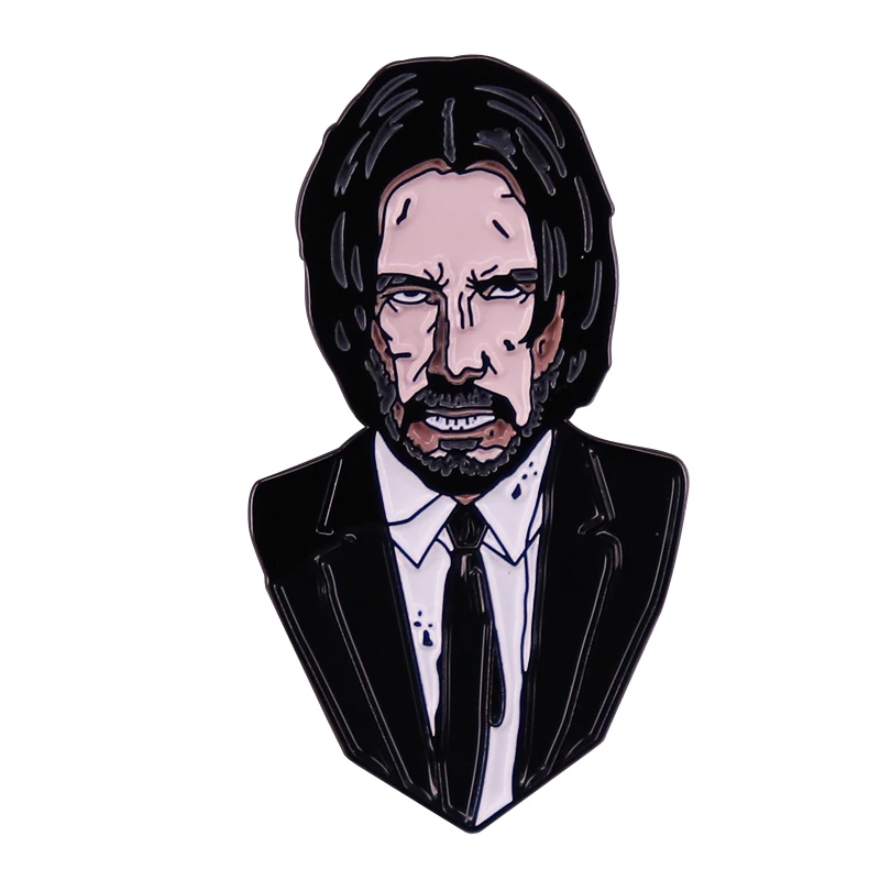 John Wick Enamel Pin Brooch Movie Figure Badge