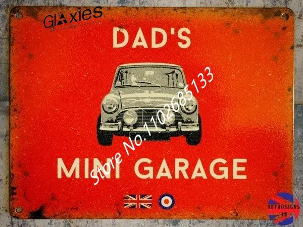 

Metal Tin Sign Poster Wall Plaque Austin Mini Cooper s Garage Tin Plate Sign