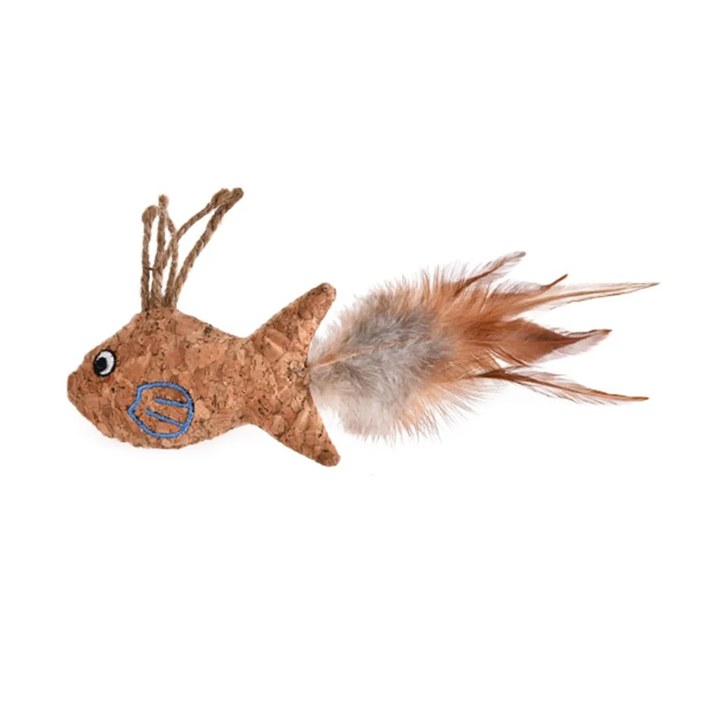 

Зампа, игрушка для кошек, плюшевая кошачья мята, заполненная рыбой, перо, невреден для кошки, счастливый котенок, 11 см