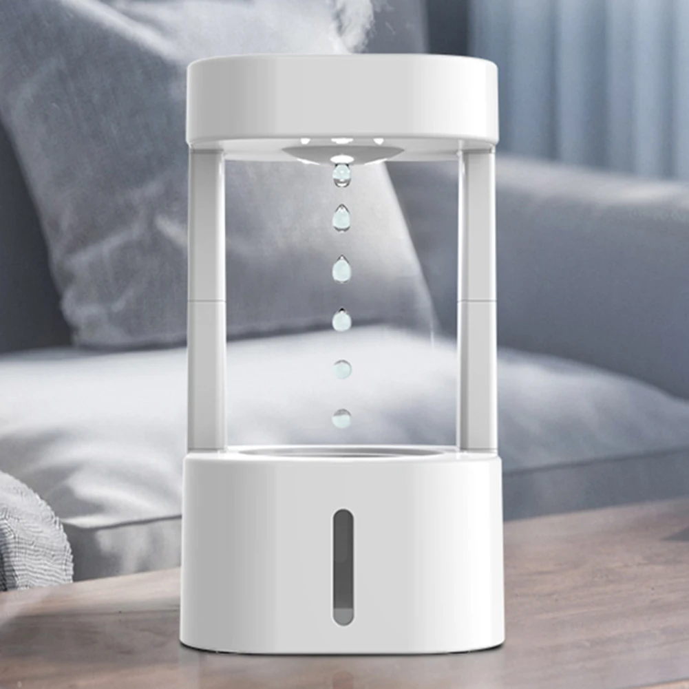

Portable Desktop Humidifier Low Noise 580ml Anti-gravity Water Drop Humidifier with Atmosphere Light for Bedroom Home Office