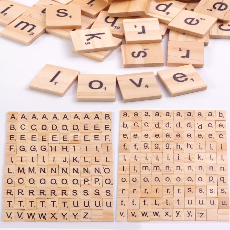 

Wood Tiles Letter Alphabet Craft Wooden Decorations for Home Event Wedding Party DIY Christmas Ornaments Digital Puzzle