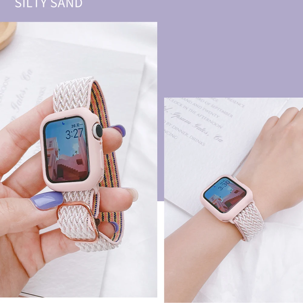 

Bohemian Nylon Strap for Apple Watch ultra Serie 8/7 40mm 41mm 45mm 38/42 Elastic PRIDE Bracelet iWatch 6 5 4 3 Se Band 49/44mm