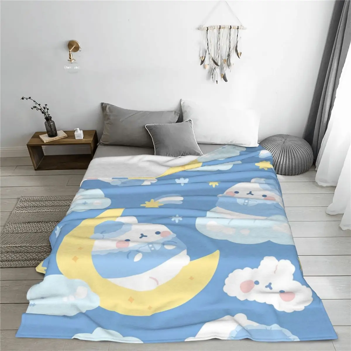 Одеяло Molangs теплое мягкое плюшевое одеяло с принтом для дивана-кровати