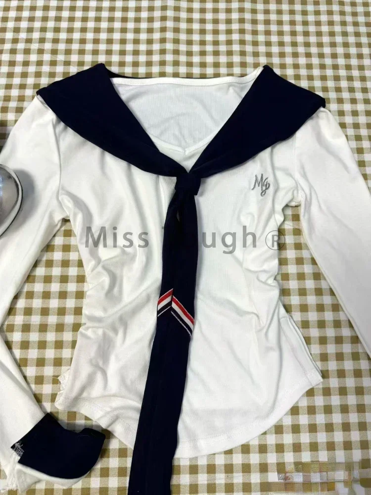 Осенний облегающий комплект из 3 предметов в стиле преппи женский модный милый