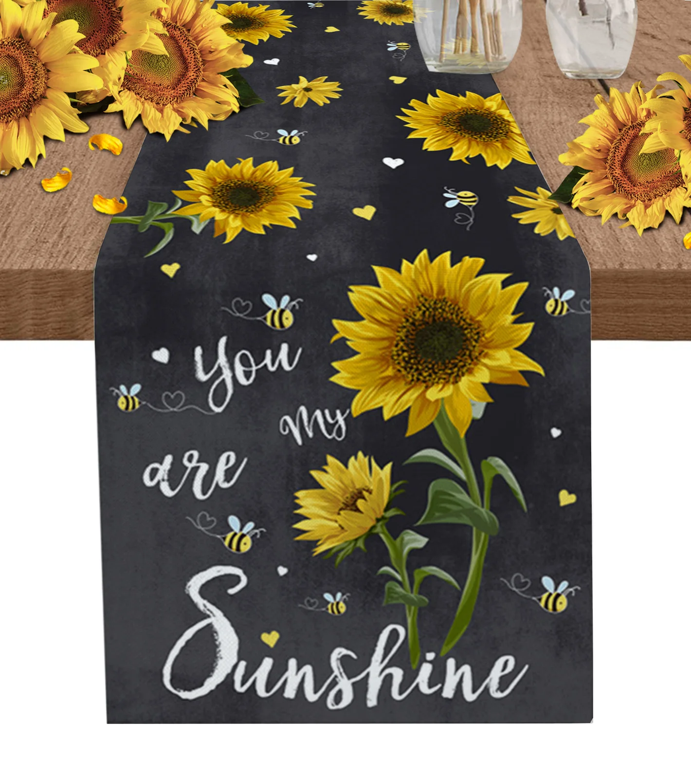 

Подсолнухи, американские дневники, кухонная дорожка, украшение для свадебного стола, скатерть для журнального столика