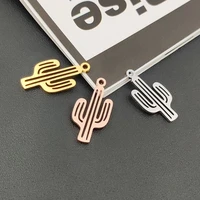 5pcslot for men women personality cactus pendant stainless steel used for jewelry earring pendant necklace bracelet accessories