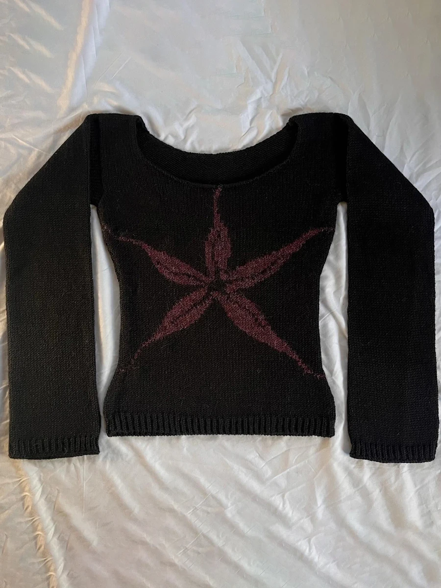 Y2k винтажный женский пуловер в стиле Харадзюку осенне-зимний универсальный