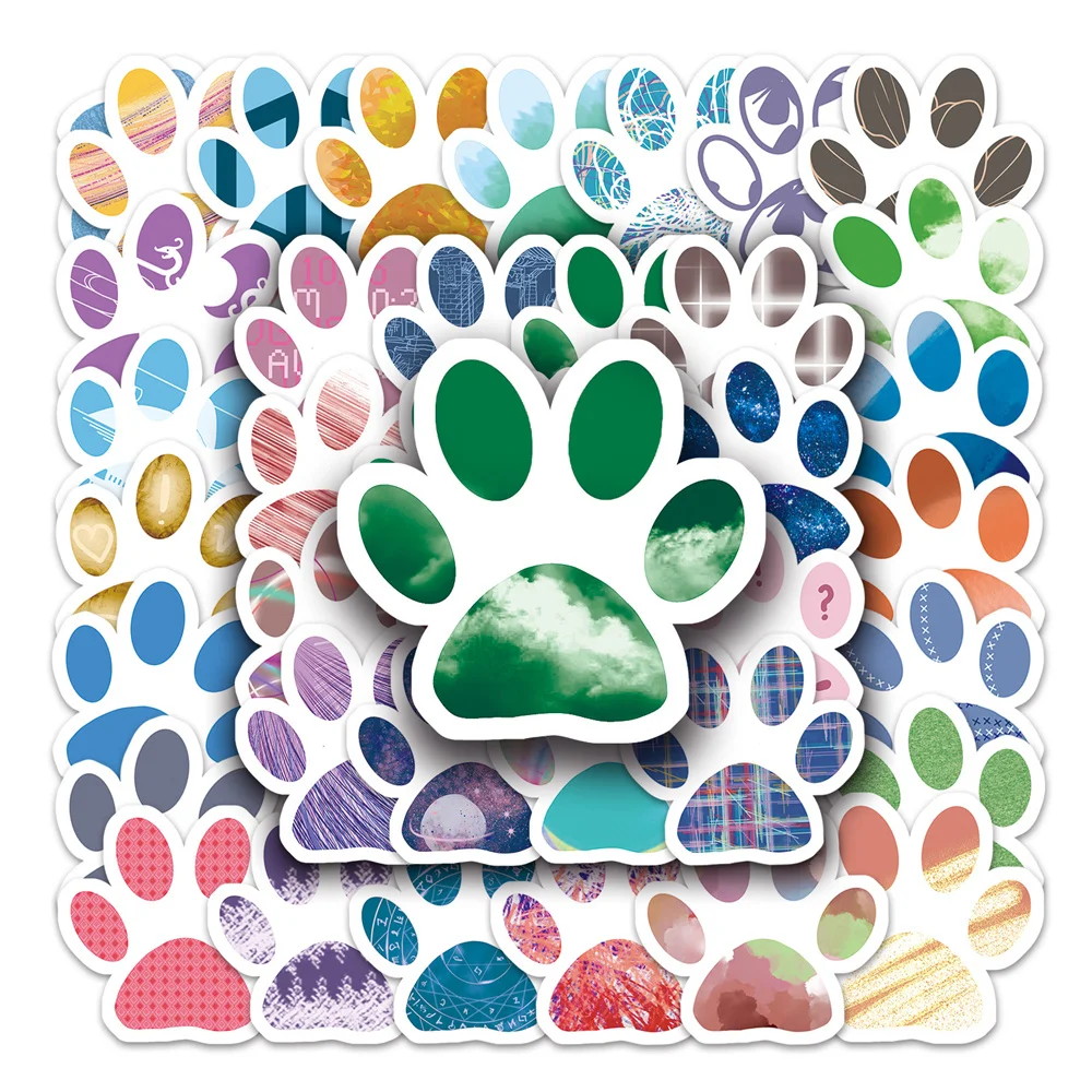 

10/30/50PCS New DIY Dog Footprint Cartoon Personality Creative Computer Suitcase Table Car Chair Decoration Waterproof Sticker