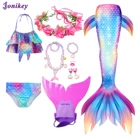 Купальный костюм для девочек с хвостом Русалочки, детский пляжный купальник для косплея, сказочное бикини с моноластами