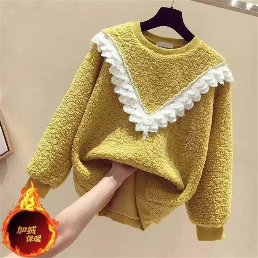 

Girls Autumn Cardigan Solid Color Sweaters New Child Winter Velvet Sweater Long Sleeve Clothes Knit Sweater Girl Winter Clothes