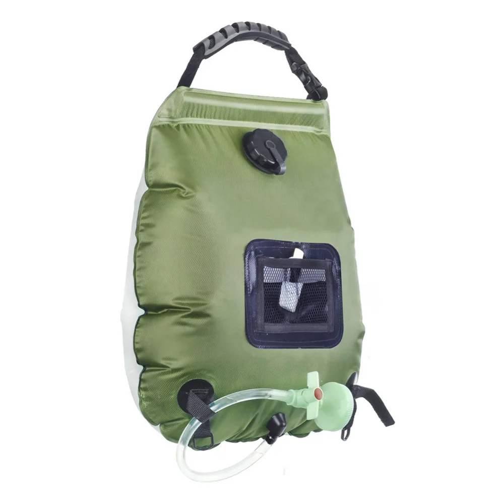 

20L Water Bags Outdoor Hiking Climbing Bath Equipment Shower Head Switchable Camping Shower Bag Solar Heating Portable Folding