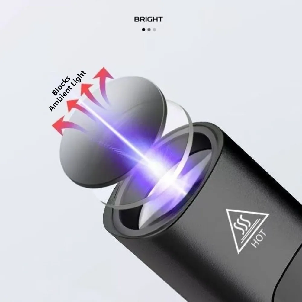 Фото УФ-фонарик 365 нм с интеллектуальным цифровым LED-дисплеем, ультрафиолетовый фонарь для быстрой сушки, портативная ручка-сушилка для гель-лака №4