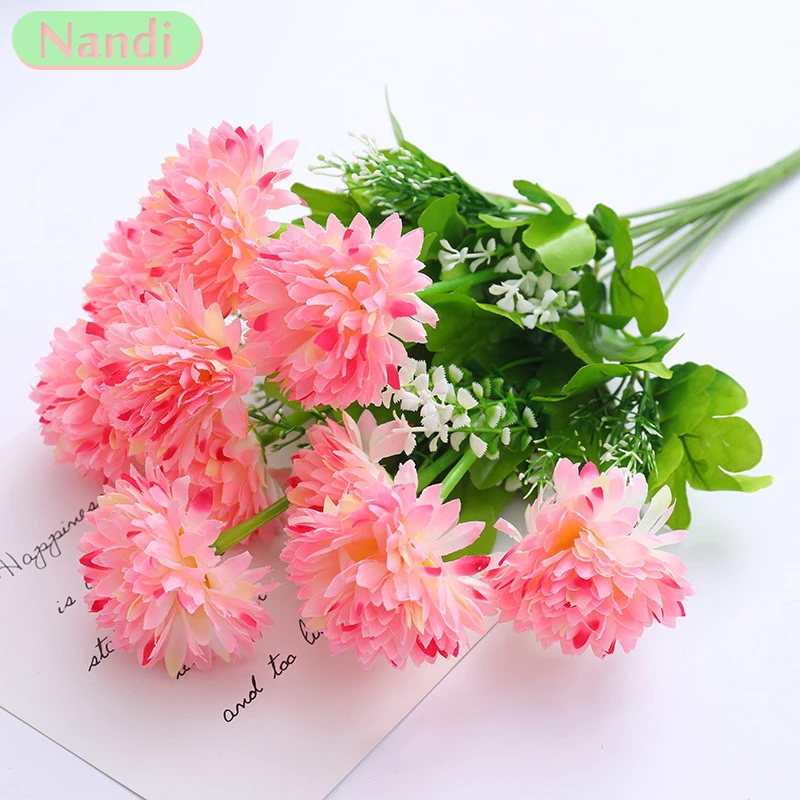 

Nordic Simulation Hydrangea Camellia Artificial Green Plant Bouquet Bridal Bouquet DIY Home Wedding Table Center Decoration