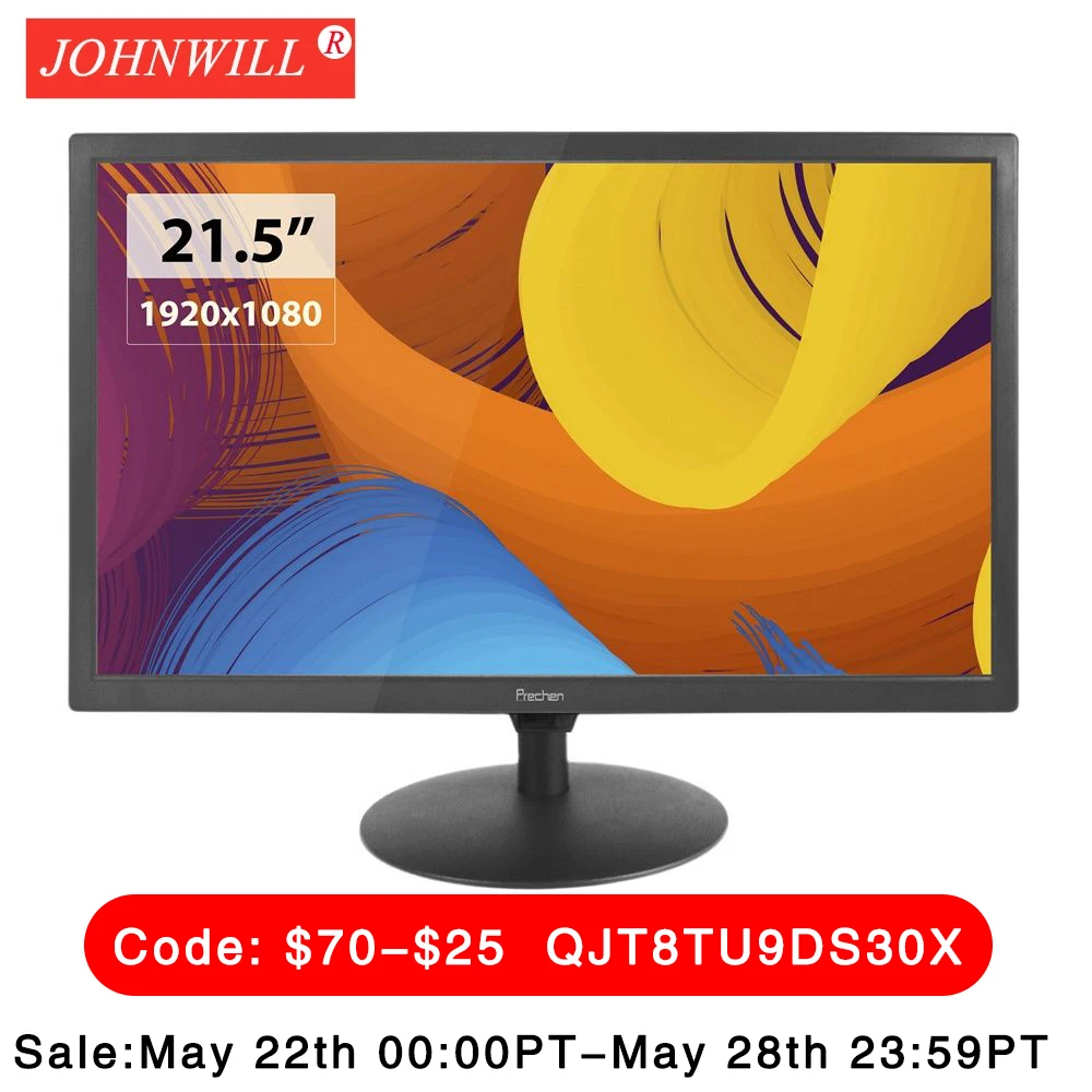 

21.5 inch Television Monitor Computer FHD 1080P LCD Display Screen LED TV Monitor VESA VGA HDMI-compatible Remote Control