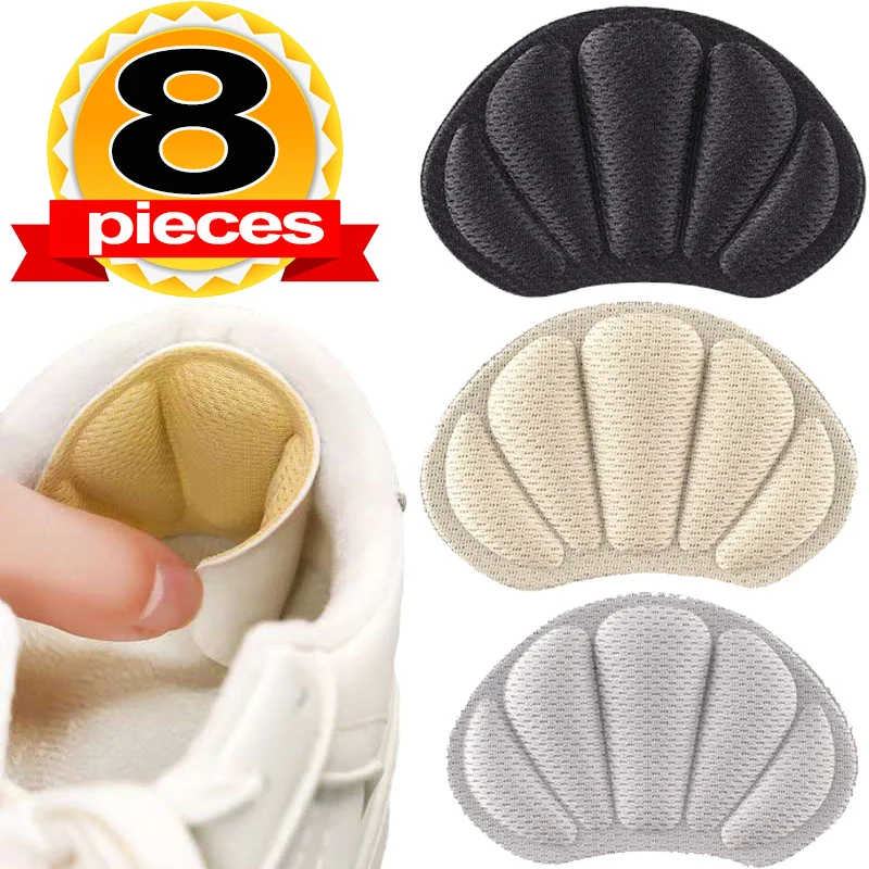 

1/4paris Half Round Sports Shoes Pads 4D Sponge Soft Heel Insole Anti Friction Adjustable Size Insert Foot Care Shoe Accessories