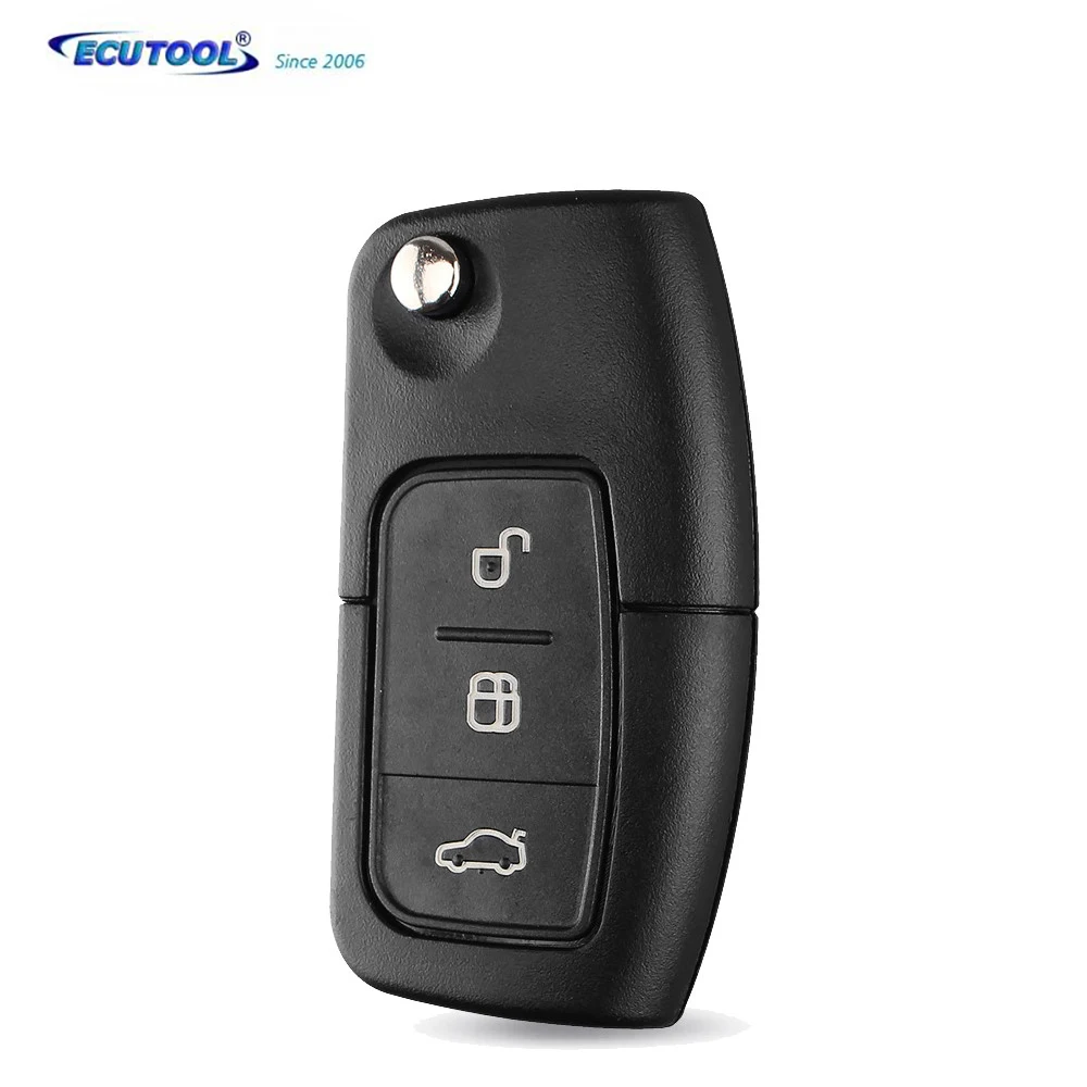 

10X 3 Button Flip Folding Modified Uncut Car Blank Key Shell Remote Fob Cover for Ford Focus Fiesta C Max Ka