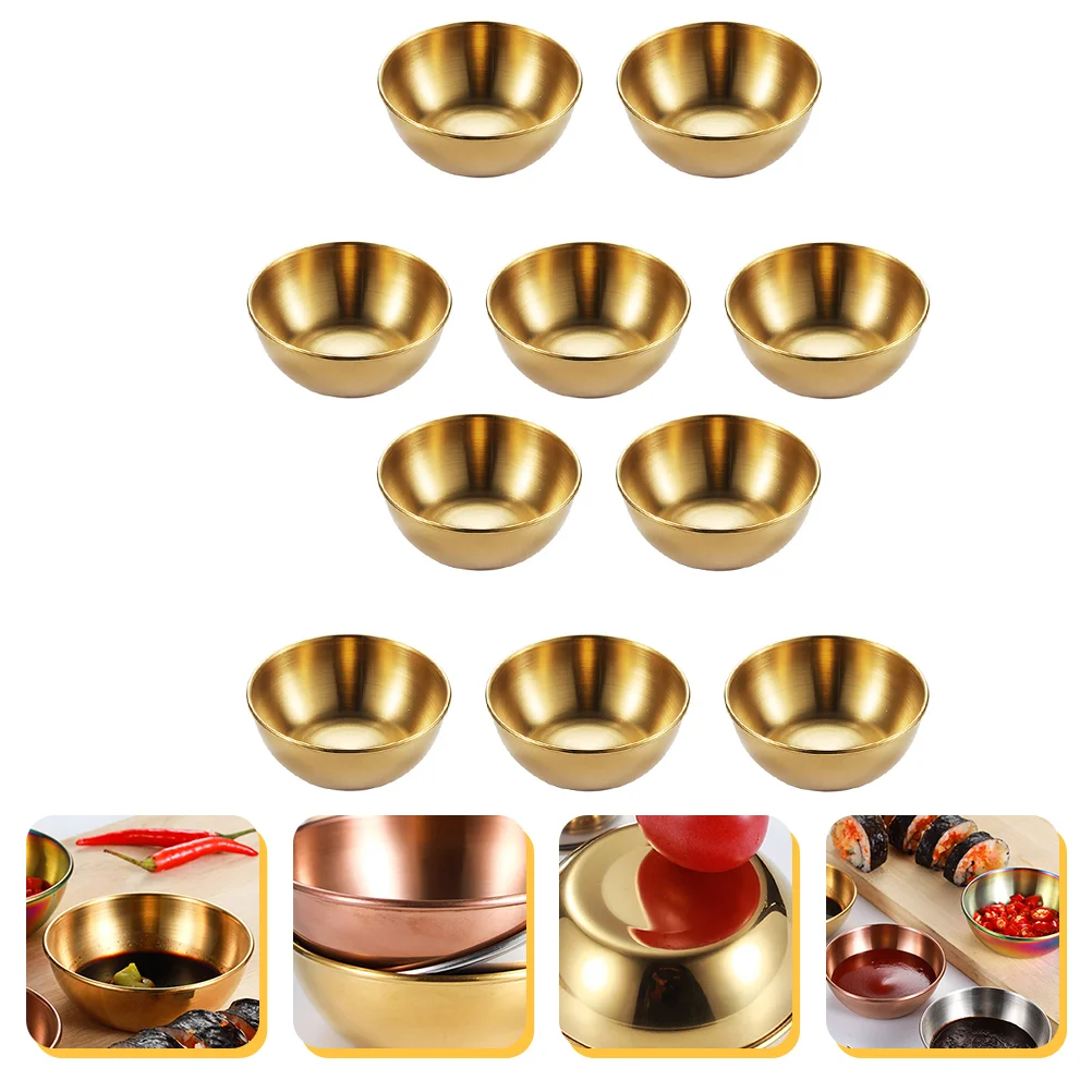 

10pcs Sauces Plates Round Shape Spice Serving Plates Seasoning Dipping Bowls