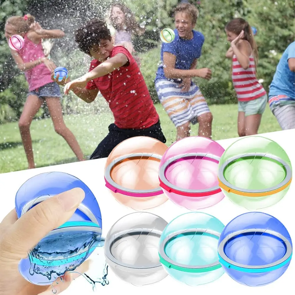 

10-6pcs Water Bomb Splash Balls Reusable Water Balloons Water Absorbent Ball for Outdoor Pool Beach Party Favors Kids Pool Toys