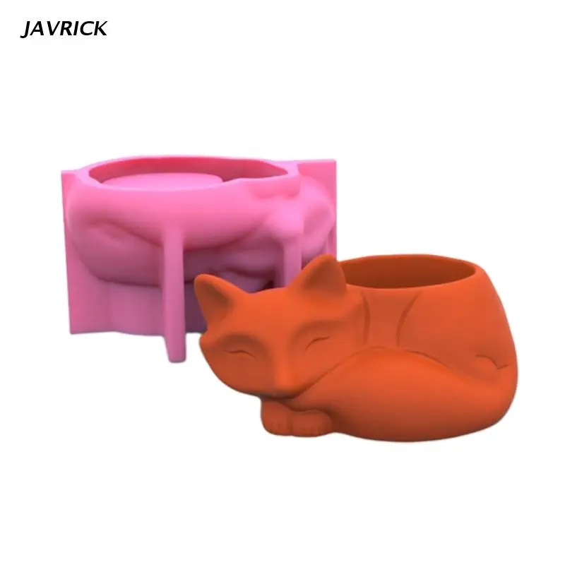 

DIY Silicone Little Fox Flower Pot Storage Box Mold for Succulent Plants Decor