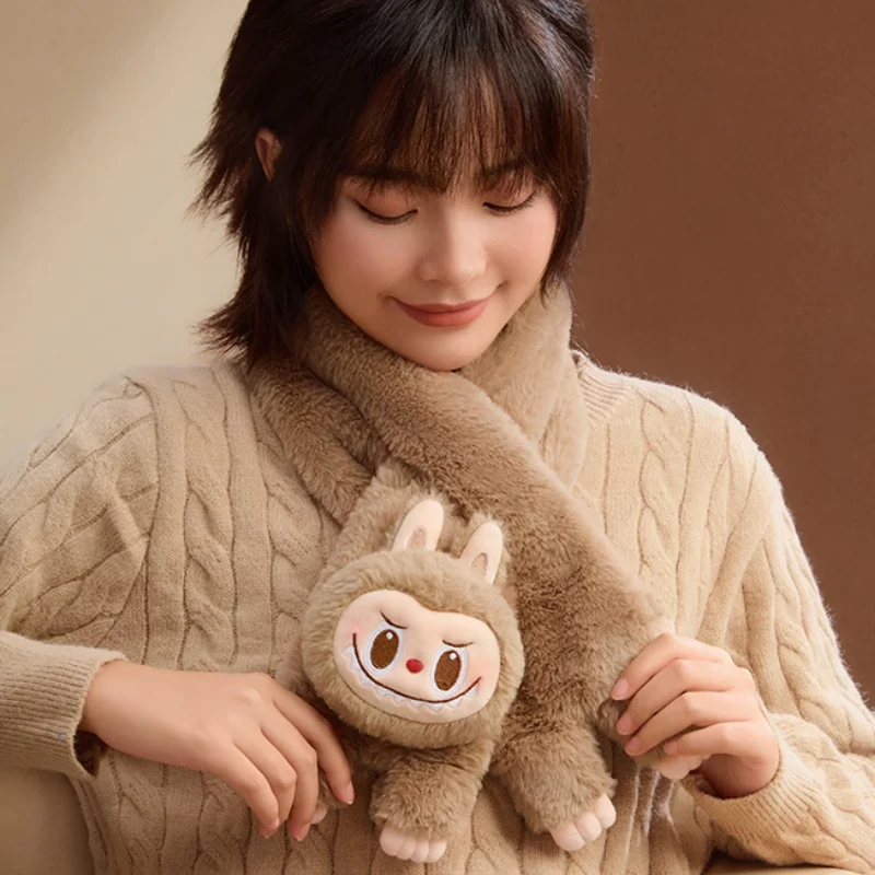 Теплая серия насадки для ушей Labubu перчатки шарф шапка милая периферия зимняя