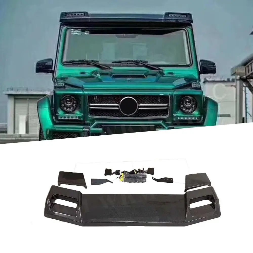 

For G Class Carbon Fiber Rear Trunk Wings Roof Spoiler with LED Lights for Mercedes W463 G500 G55 G65 Wagon 2015+ B Style
