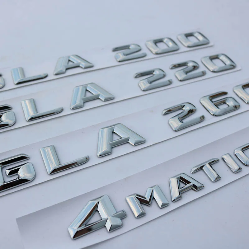 

3D ABS Chrome Car Trunk Emblem Badge Letters Sticker GLA200 GLA220 GLA260 Logo For Mercedes GLA 260 220 200 X156 Accessories