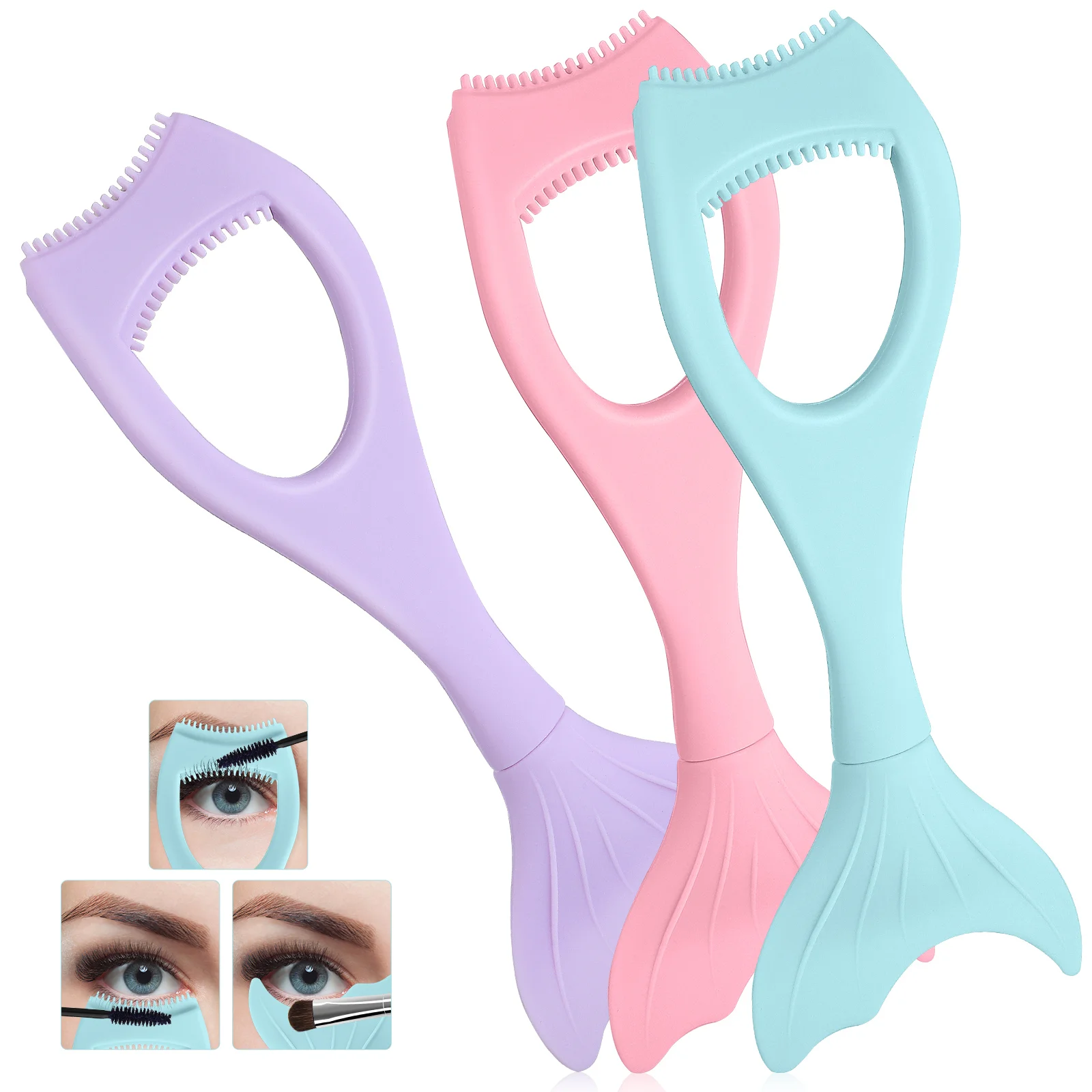 

3 Pcs Eyeliner Auxiliary Artifact Lash Applicator Mascara Shield Guard Eyelash Comb Silica Gel Makeup