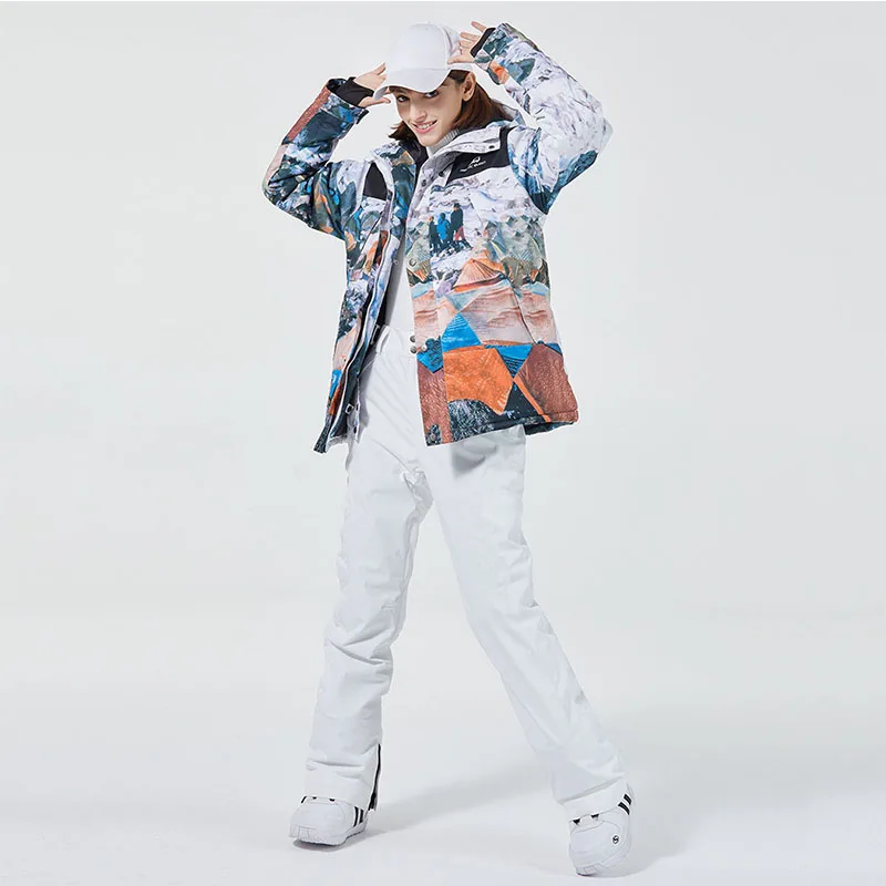 Новый мужской и женский лыжный костюм водонепроницаемый ветрозащитный комплект