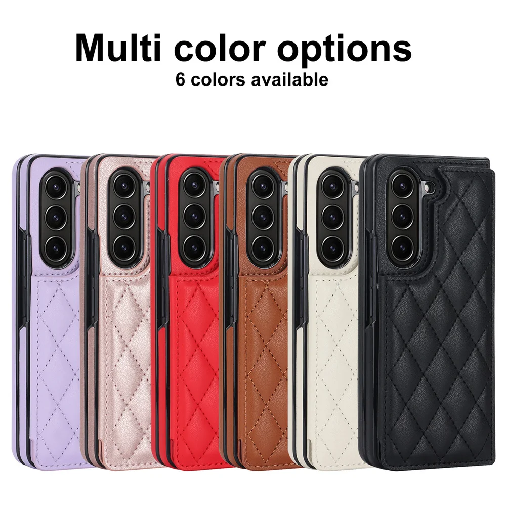 

for Samsung Galaxy Z Fold 5 4 3 Wallet Case with Card Holder, Fold Leather Magnetic Clasp Kickstand Heavy Duty Protective Cover