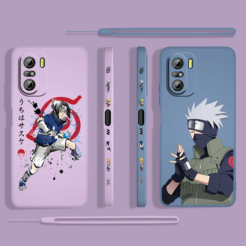 

Anime NARUTO Cute For Xiaomi Redmi K50 Gaming 10X 9 9A 9T 9AT 8 8A 7 6A 5A 4X Pro 4G 5G Liquid Left Rope Phone Case Cover Coque