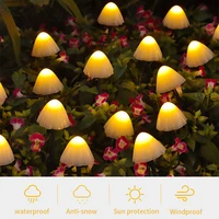 led solar string light mushroom lights ip65 waterproof outdoor solar lights garden patio decor christmas decoration