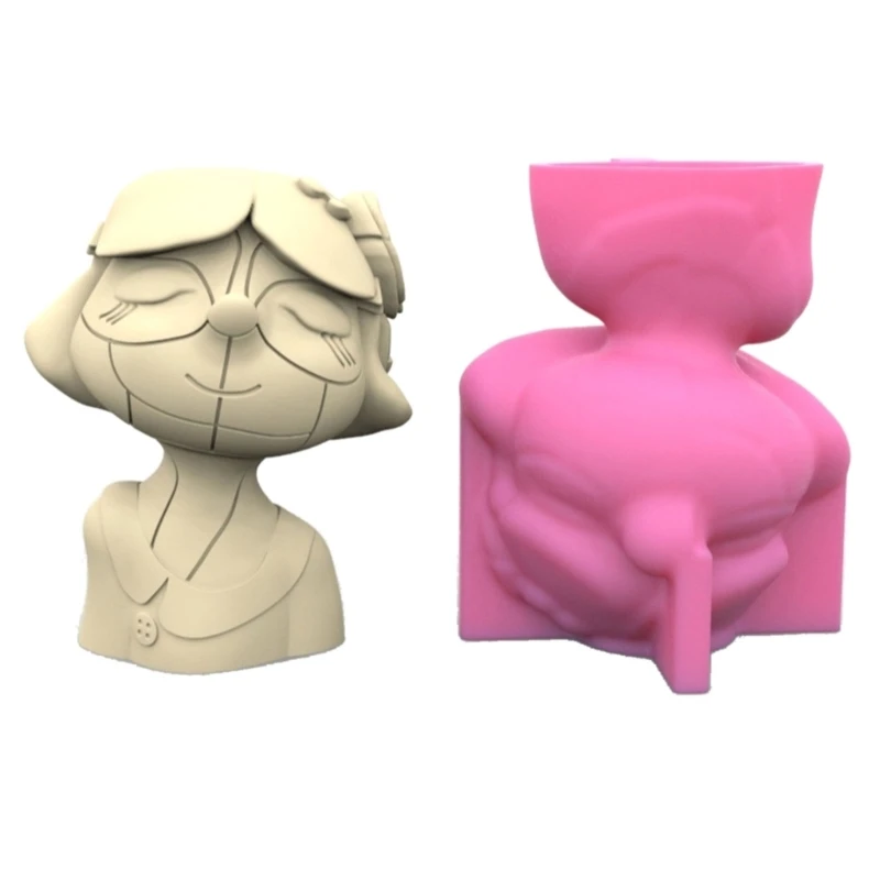 

M2EA силиконовые формы для цветочных горшков в форме девушки, бетонные формы, сделай сам, формы для ваз для цветов, формы для