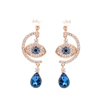 new devils eye earrings set with zircon 925 silver needle earrings pearl temperament all match earrings for women