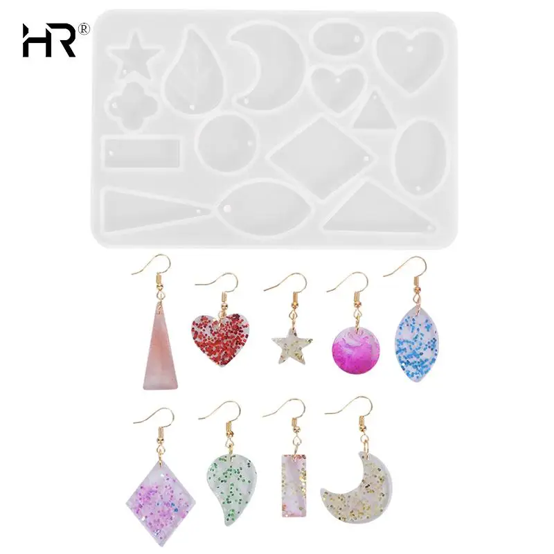 

Epoxy Resin Molds For Jewelry Making Oval Heart Round Shape Earring Charms Necklace Pendant Transparent Silicone Accessories DIY