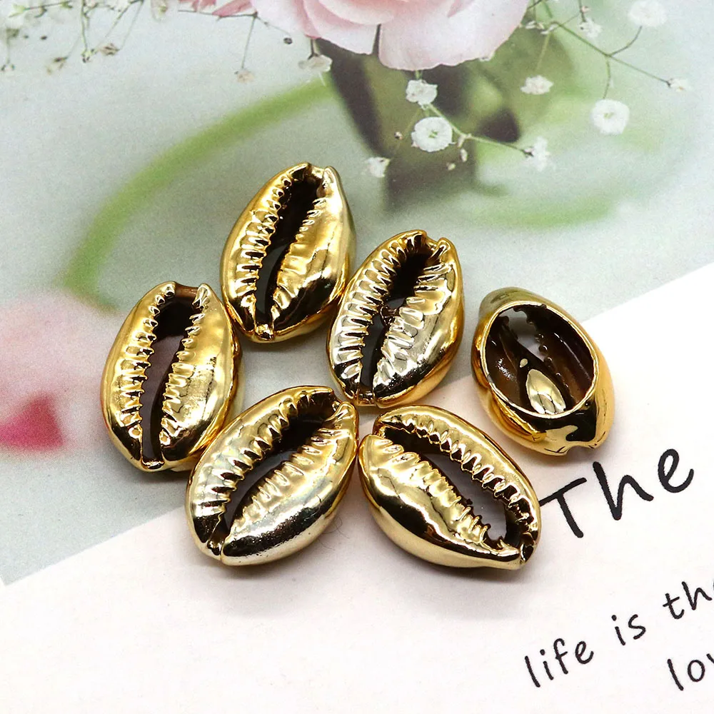 Бусины из ракушек с гальваническим покрытием 18-25 мм