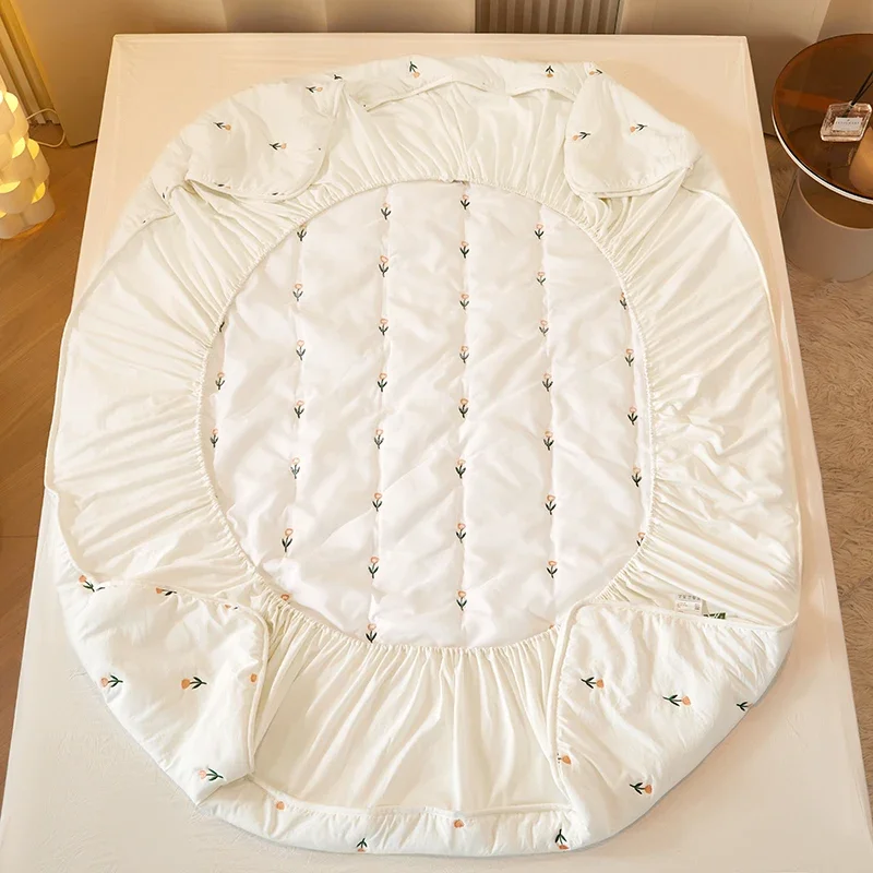 Супер толстый чехол для матраса стеганое покрывало кровати с вышивкой простыни