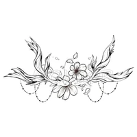 sexy fish temporary tattoo stickers necklace flower chest back fake tatoo makeup breast art for woman girl