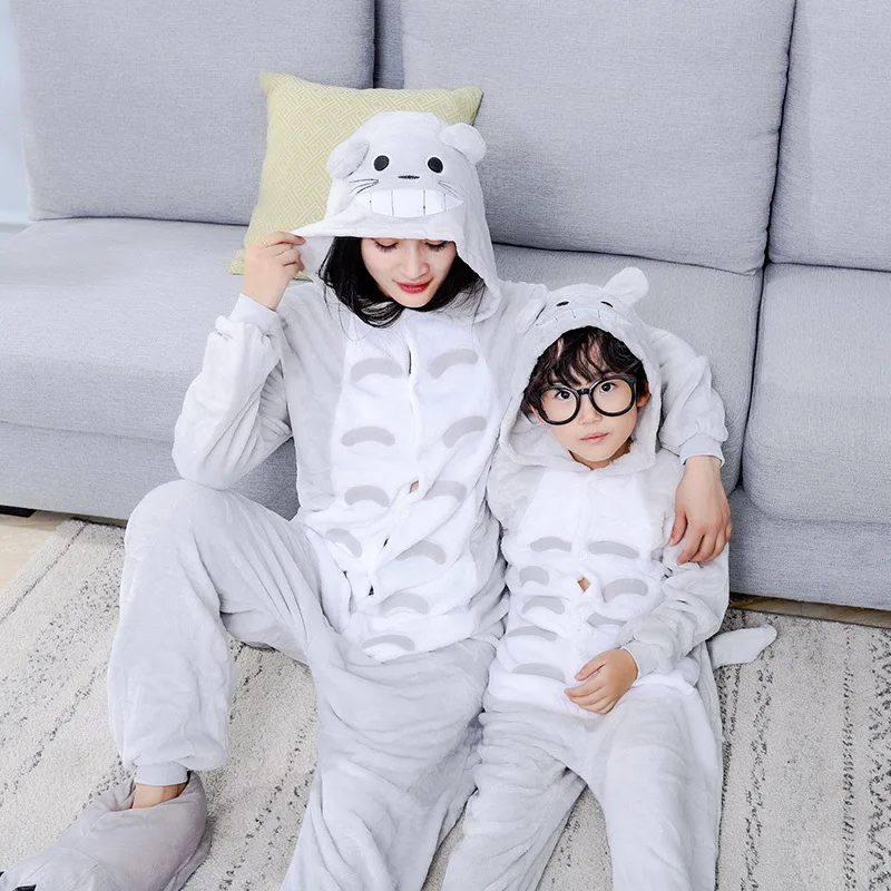 

Детские кигуруми комбинезон Тоторо пижамы для девочек с животными единорогом фланелевые пижамы с стежками зимняя одежда для сна комбинезо...