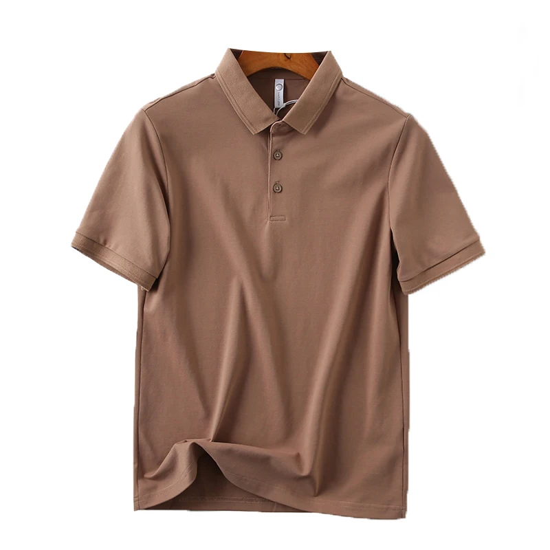 Strong Recommend! Fine Yarn Pearl Cotton! Foreign Trade Men's Clothing Summer Solid Business Leisure Lapel Short sleeve Polo ...