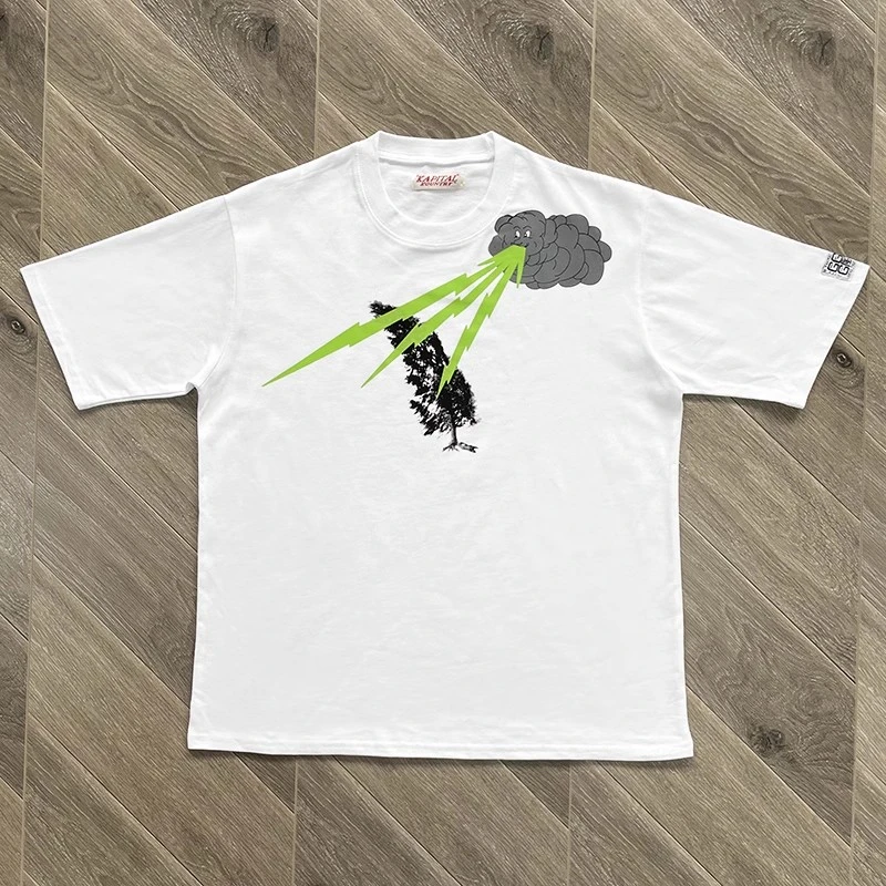 

Футболка Kapital Kountry для мужчин и женщин, футболка с принтом большого дерева, грома, облака, сильного ветра, топы, футболки, одежда