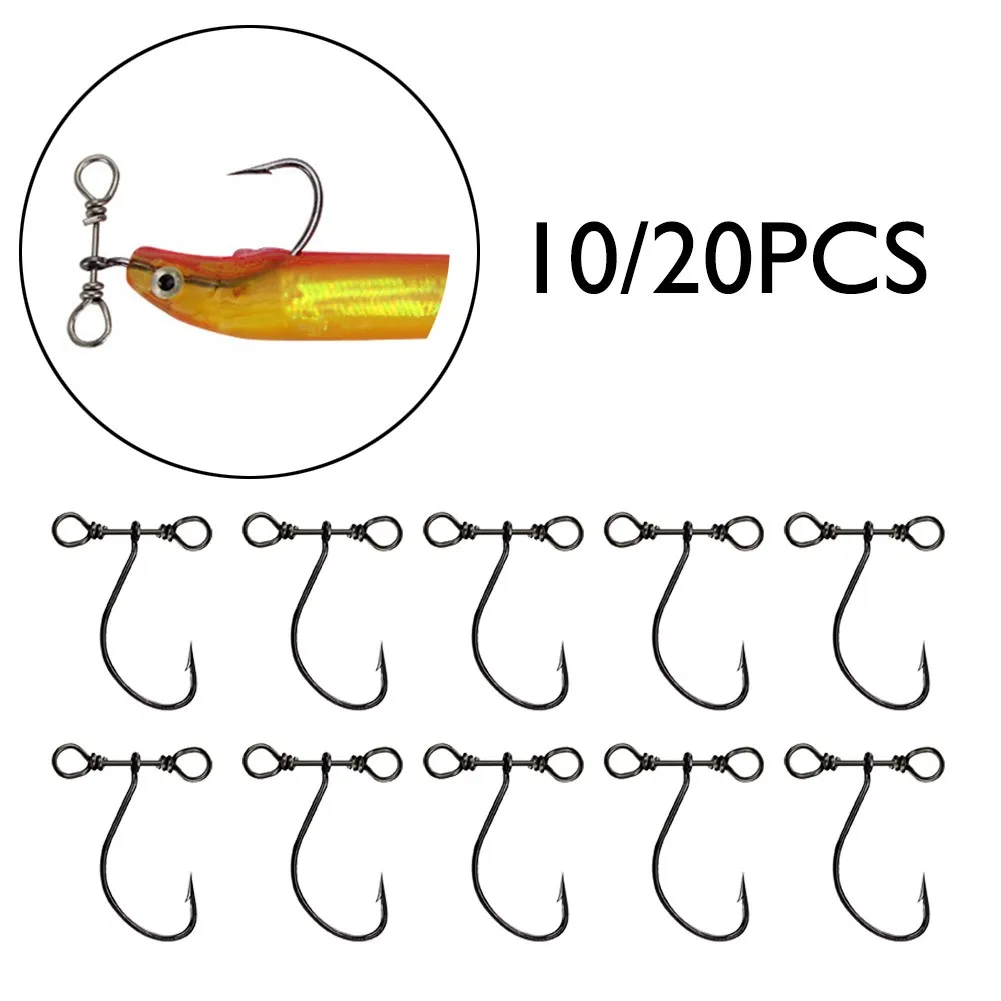 

10/20pcs Spin Shots Drop Shot Hook With Rotation 360° Durable Fishing Hooks Portable Outdoor Fish Accessories Pesca