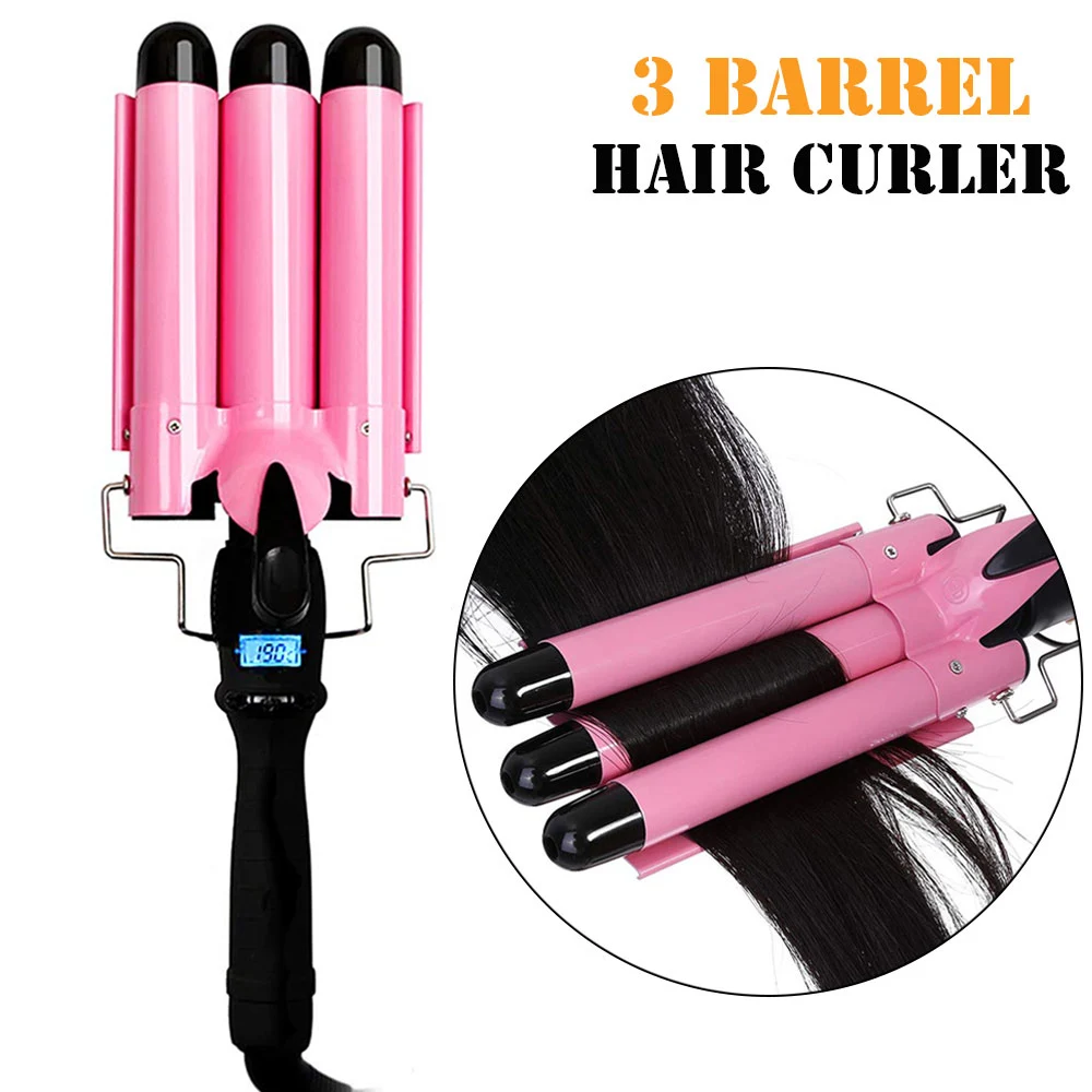 3 Barrel Hair Curler Crimp Big Wave Hair Waver Styling Tools