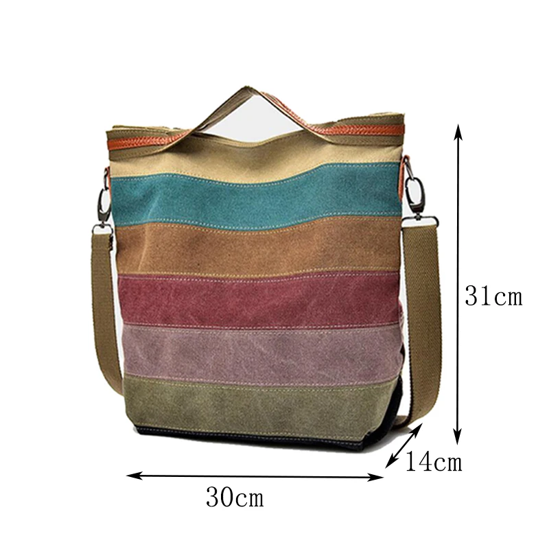 Bags for Women 2022 Striped Canvas Shoulder Bag Reusable Shopping Casual Tote Female Handbag for Certain Number of Dropshipping