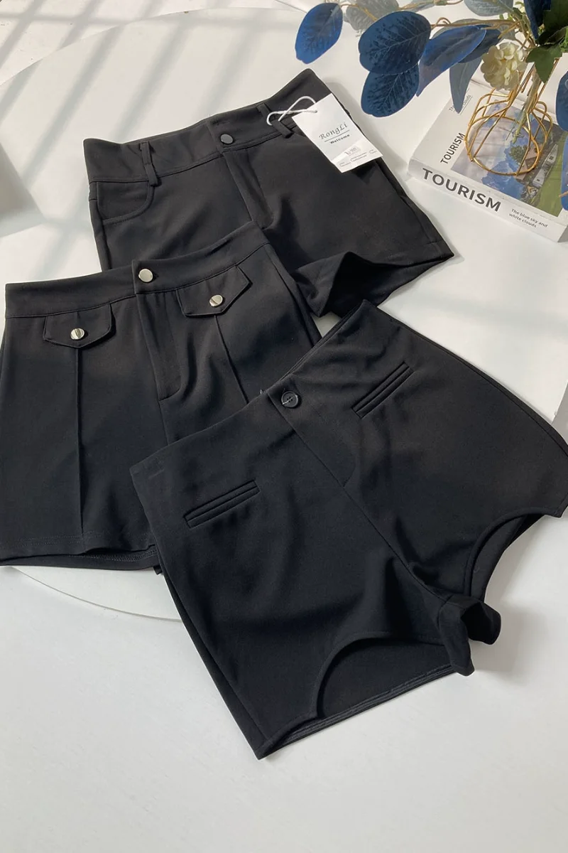 2023 Spring Summer Short Pants Design Sense Niche Slim-Fit Cover Slimming Long Legs Shorts Sexy High Waist All-Match Hot Pants