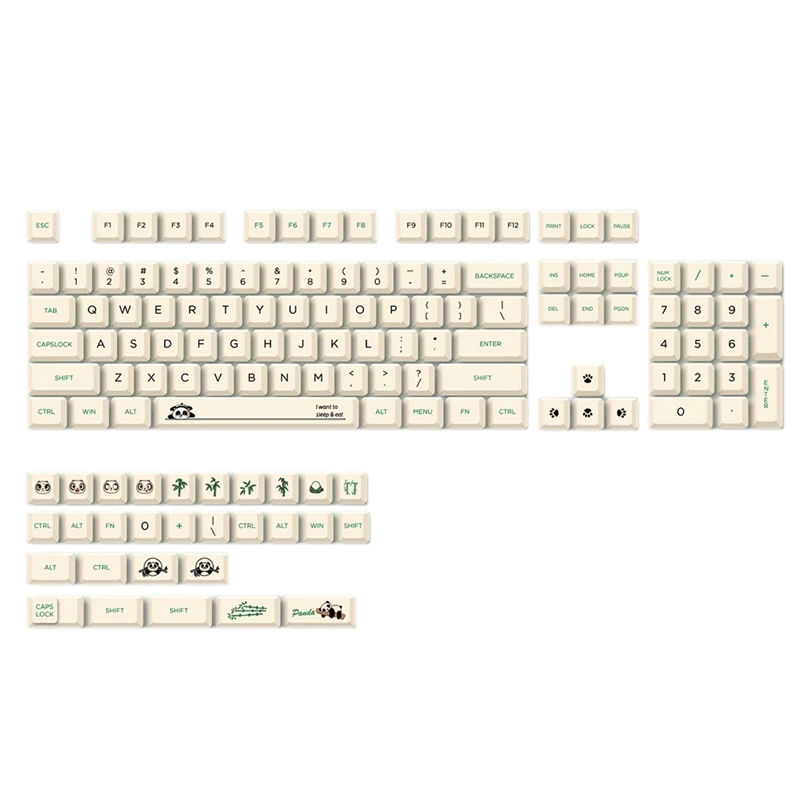 

133 клавиш XDA профиль под заказ PBT краска Сублимация колпачки клавиатуры совместимы со всеми механических игровых клавиатур тема панда