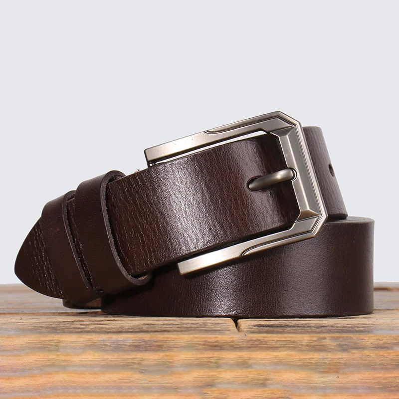 

Width 3.8cm Men's Top Layer Cow Leather Belt Fashion Design Alloy Pin Buckle Real Belts Vintage Jeans Straps