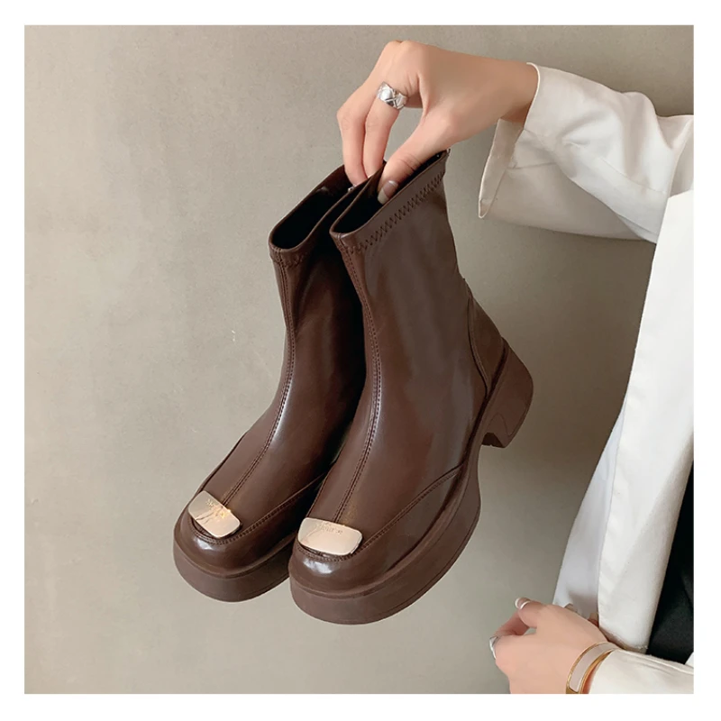 Массивные Ботинки Челси женская обувь новая зимняя модная женские ботинки с